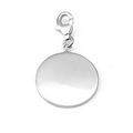 Personalized Sterling Silver Bracelet Round Charm